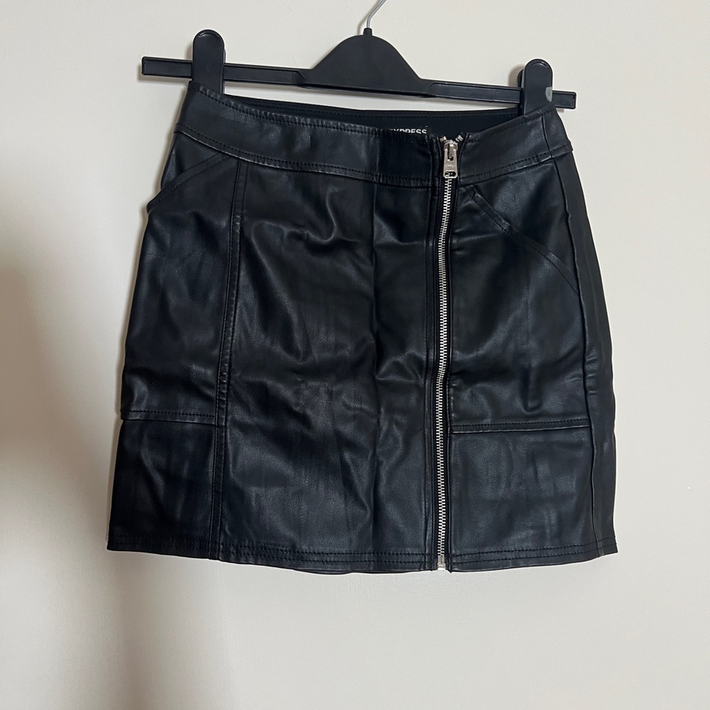 Black Leather Mini Skirt